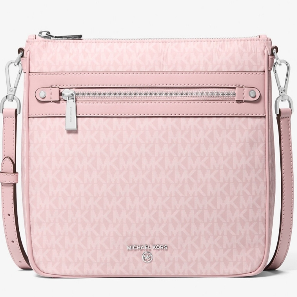 Michael Kors Pink Textured Leather Crossbody Bag